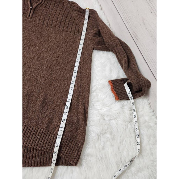 Columbia Mens Pullover Sweater Brown Long Sleeve 1/4 Zip Knit XL - Picture 4 of 6